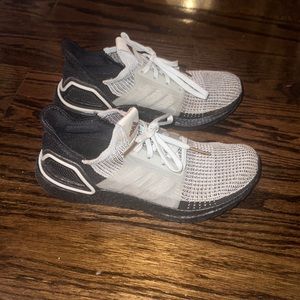 Addidas ultra boost tennis shoes. Black and teal. Worn once. Size 8